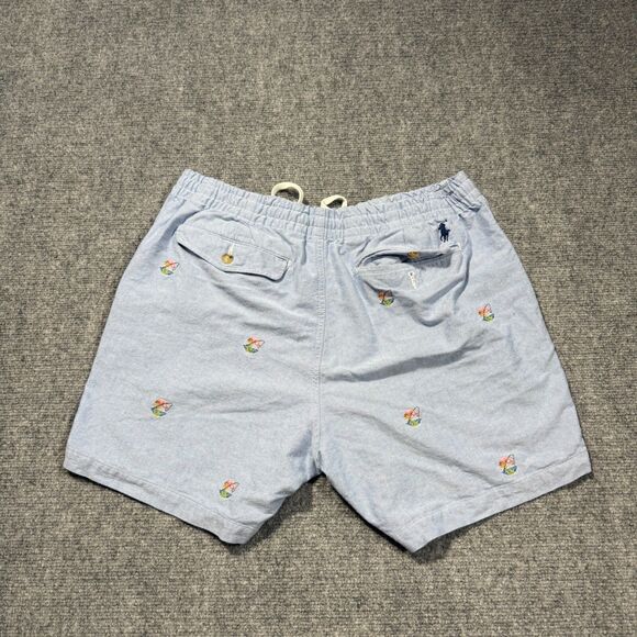 Polo by Ralph Lauren Light Blue Embroidered Shorts - Picture 8 of 11